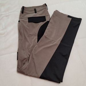 Women's comfortable light weight coffee and black x-large horse riding pants